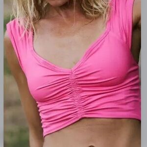 People FP Movement Breathe Deeper Crop Tank Top | Electric Peony Pink